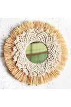 Specchio decorativo in erba e cotone