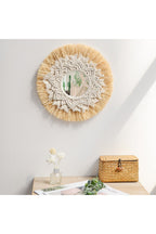 Specchio decorativo in erba e cotone