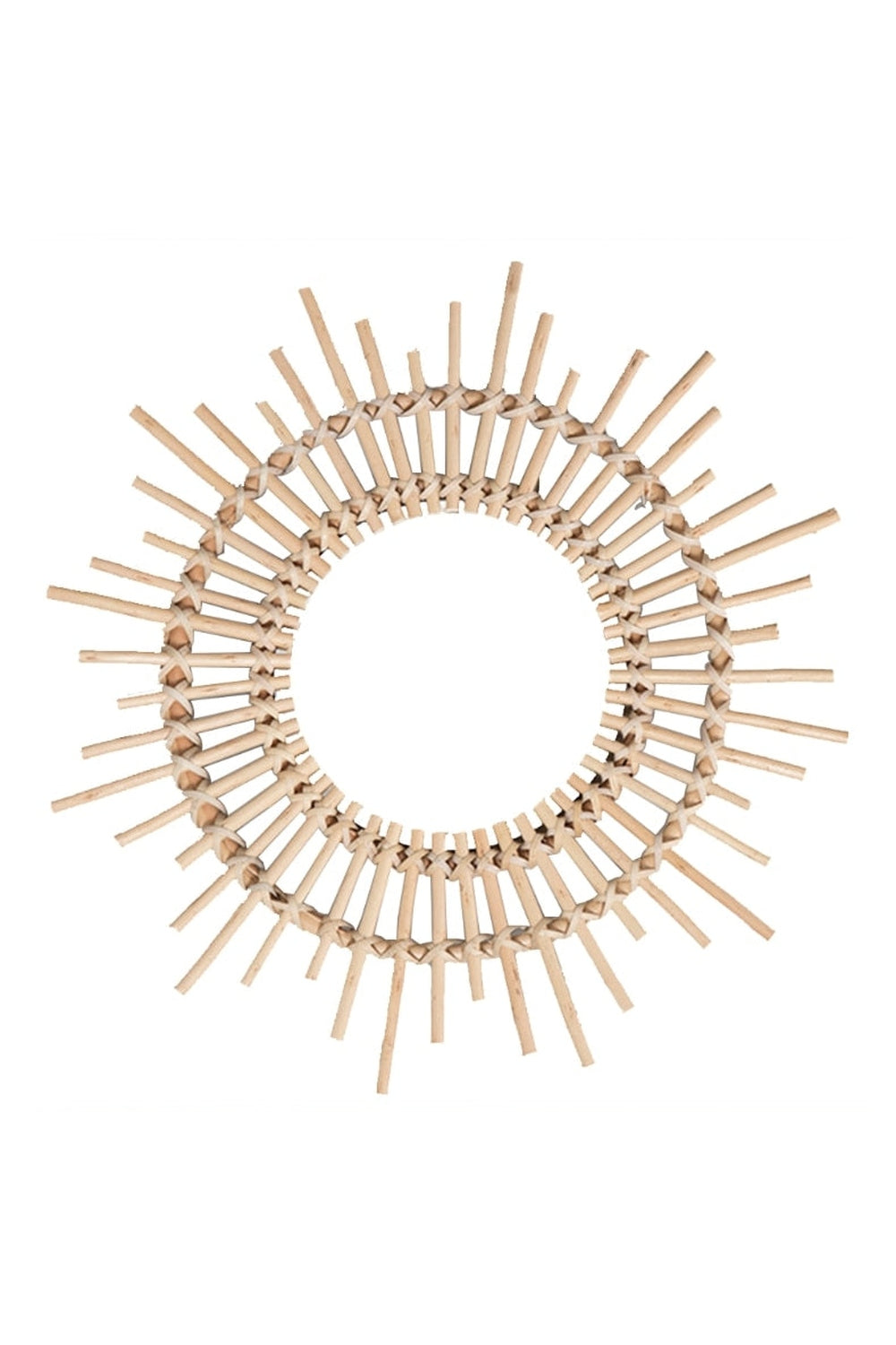 Specchio decorativo in rattan