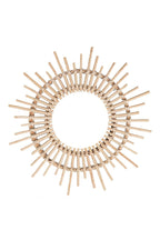 Specchio decorativo in rattan