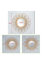 Specchio decorativo in rattan