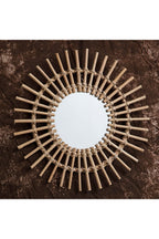 Specchio decorativo in rattan