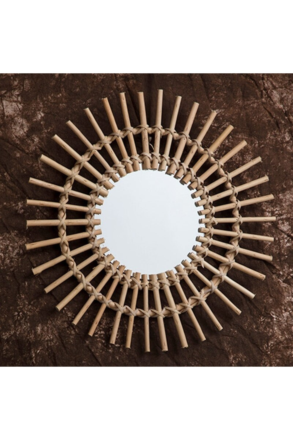 Specchio decorativo in rattan