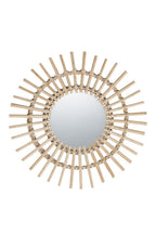 Specchio decorativo in rattan