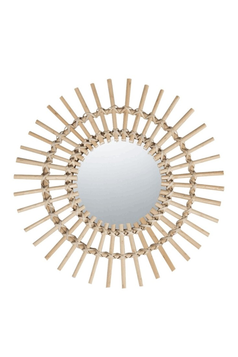 Specchio decorativo in rattan