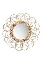 Specchio decorativo in rattan