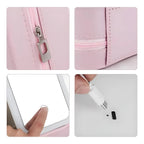 Specchio LED con organizer trucchi – angolo regolabile e illuminazione perfetta