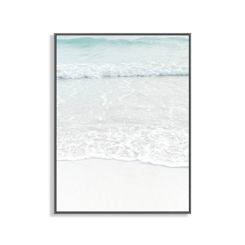 Stampa su tela beige acqua marina stile tropicale con texture per sala da pranzo