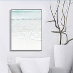 Stampa su tela beige acqua marina stile tropicale con texture per sala da pranzo