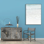 Stampa su tela beige acqua marina stile tropicale con texture per sala da pranzo