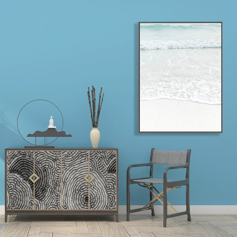 Stampa su tela beige acqua marina stile tropicale con texture per sala da pranzo