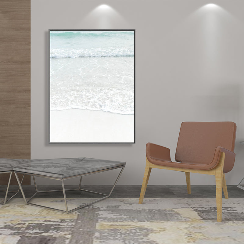 Stampa su tela beige acqua marina stile tropicale con texture per sala da pranzo