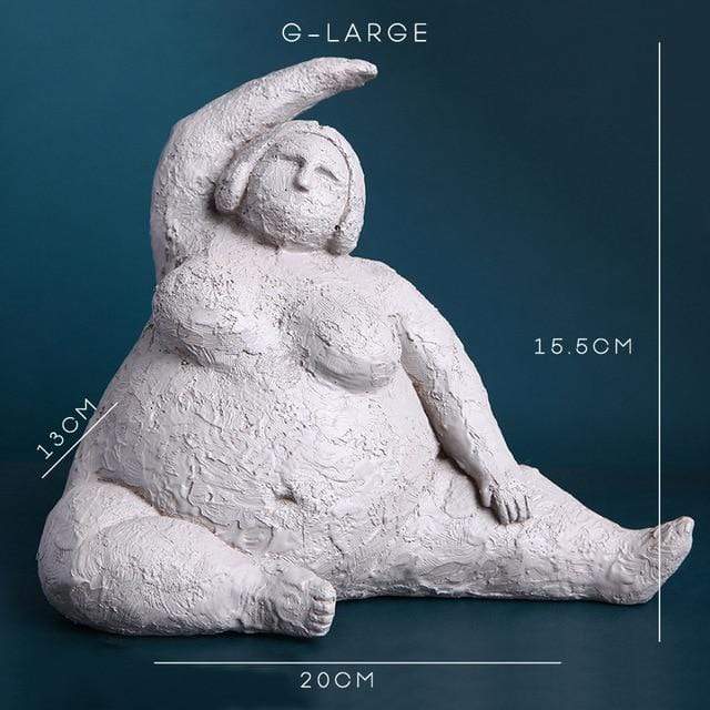 Statuette decorative donna moderna in resina