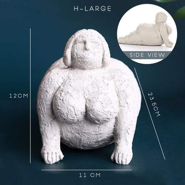 Statuette decorative donna moderna in resina