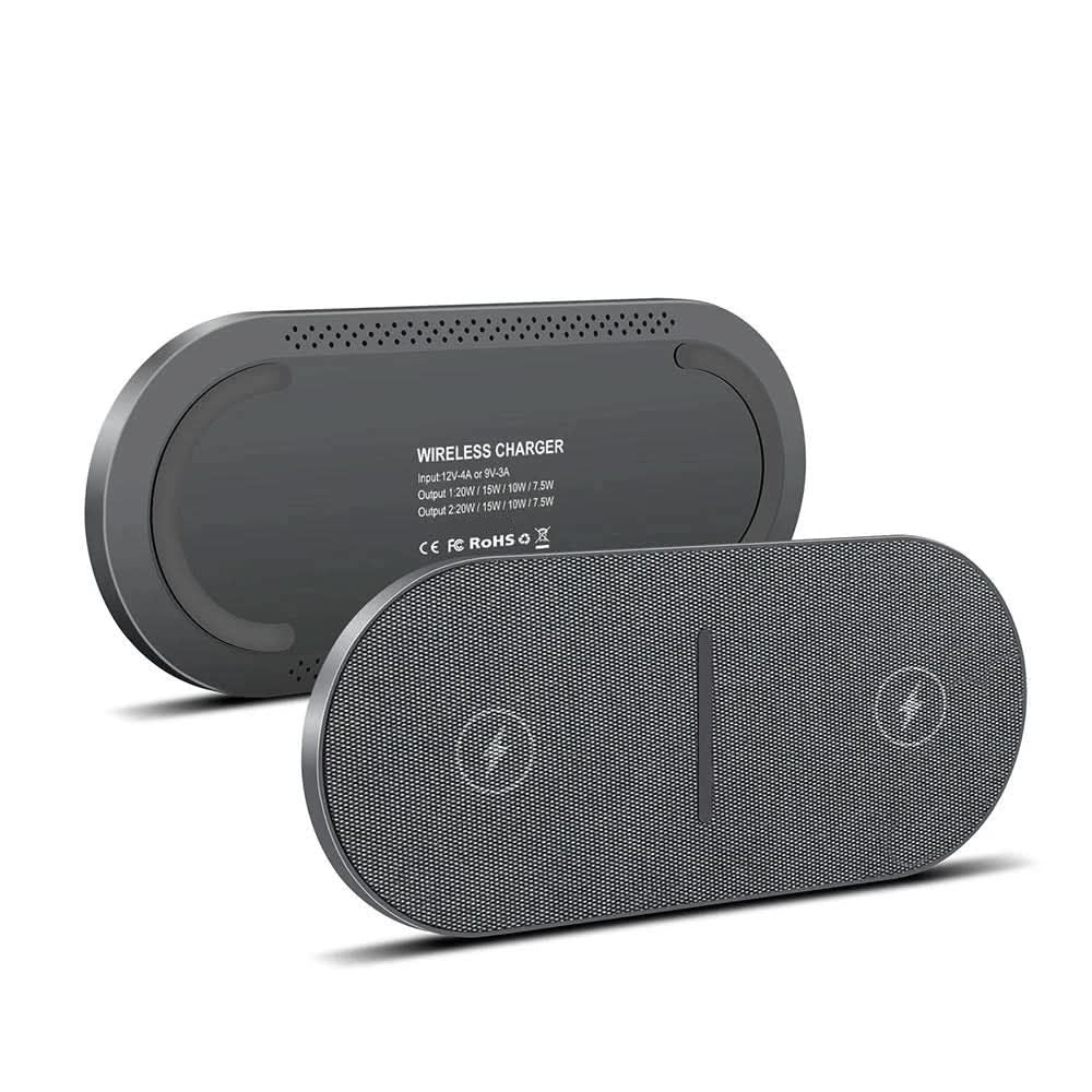 Stazione di ricarica wireless | Ricarica rapida dual-device da 40 W | Compatta