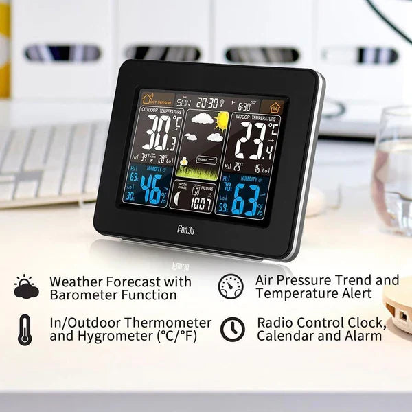 Stazione meteo wireless domestica con sensore esterno e display a colori