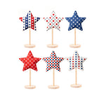 Stelle decorative in tessuto su base in legno