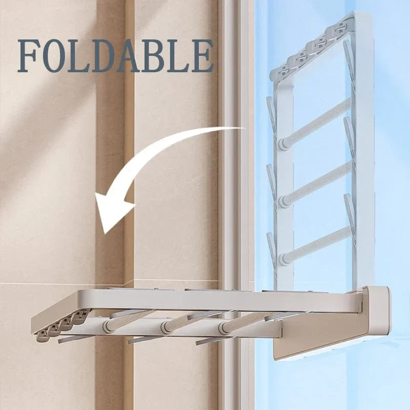 Stendibiancheria pieghevole da parete DryFold con mollette antivento