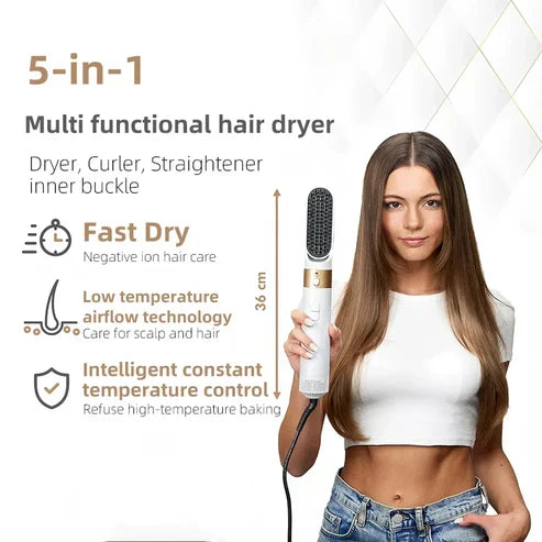 Styler per capelli 5 in 1 con arricciacapelli automatico, asciugacapelli e spazzola lisciante
