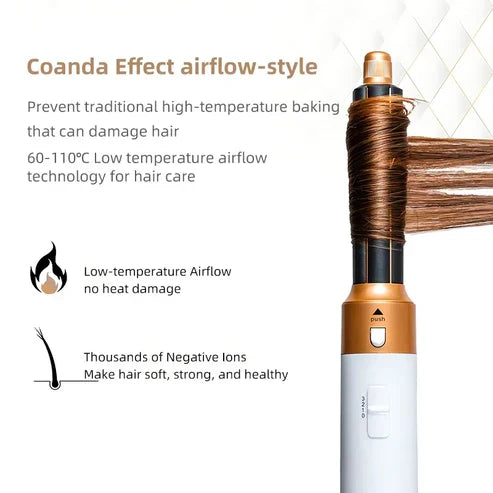 Styler per capelli 5 in 1 con arricciacapelli automatico, asciugacapelli e spazzola lisciante