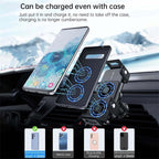 Supporto auto con ricarica wireless a doppia bobina