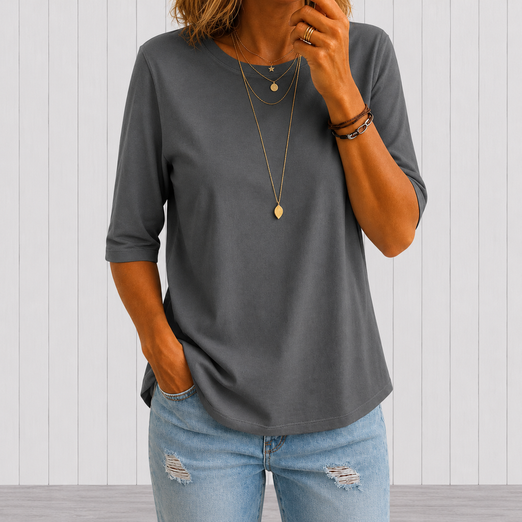 T-shirt a mezza manica relaxed per tutti i giorni da donna