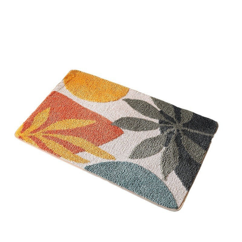 Tappetino bagno artistico con stampa floreale