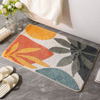 Tappetino bagno artistico con stampa floreale