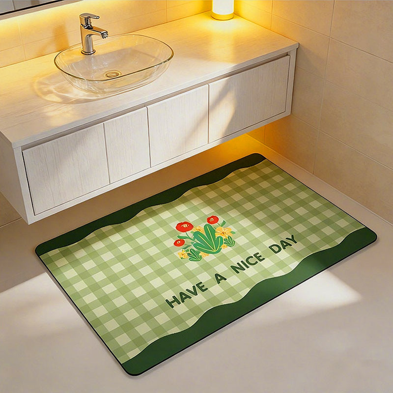Tappetino bagno decorativo con messaggio positivo