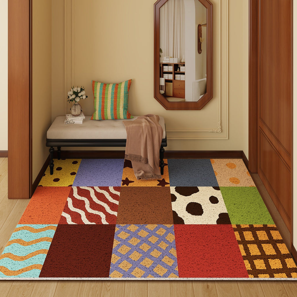 Tappeto artistico patchwork multicolore
