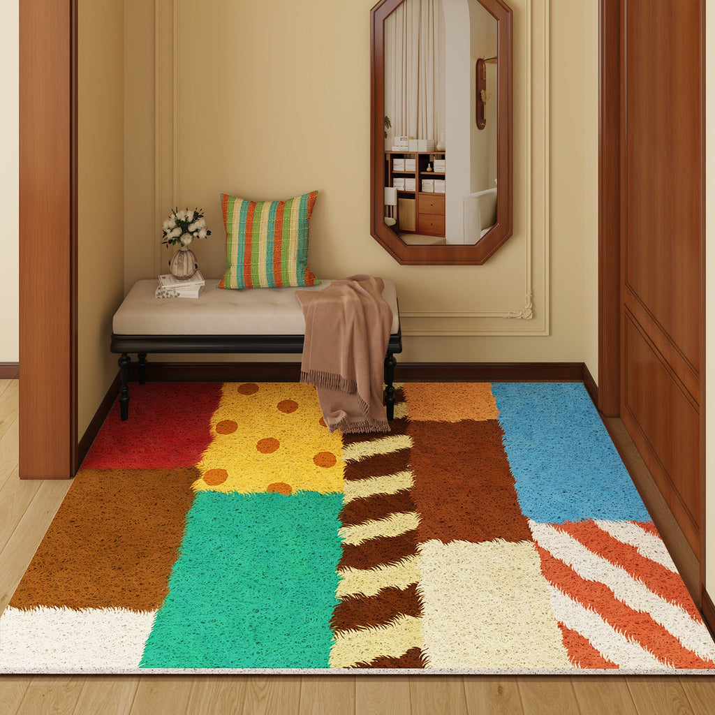 Tappeto artistico patchwork multicolore