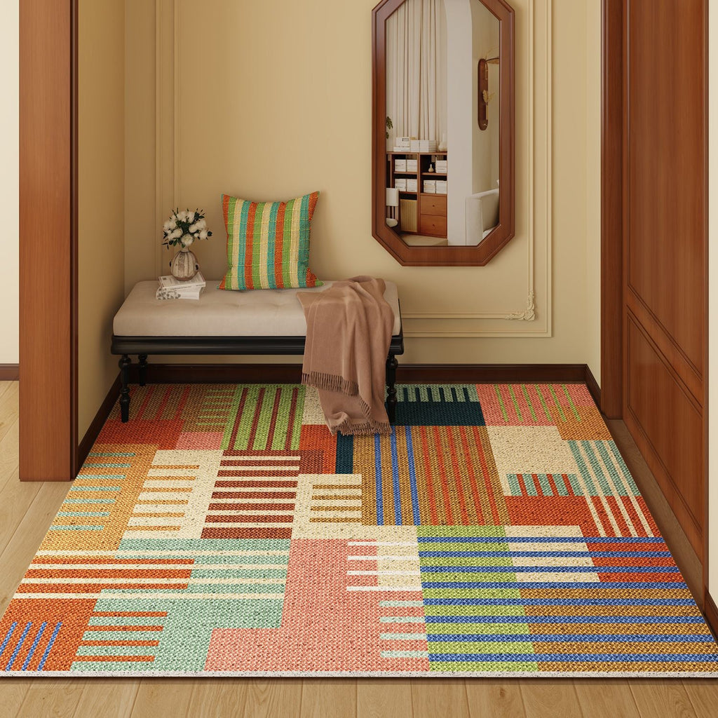 Tappeto artistico patchwork multicolore