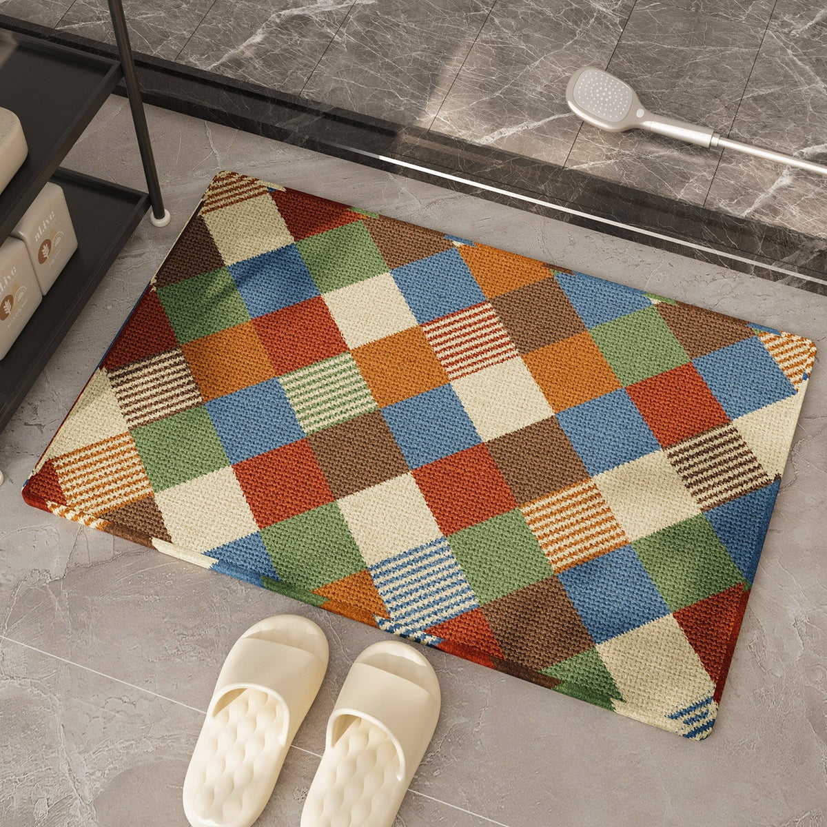 Tappeto bagno patchwork antiscivolo