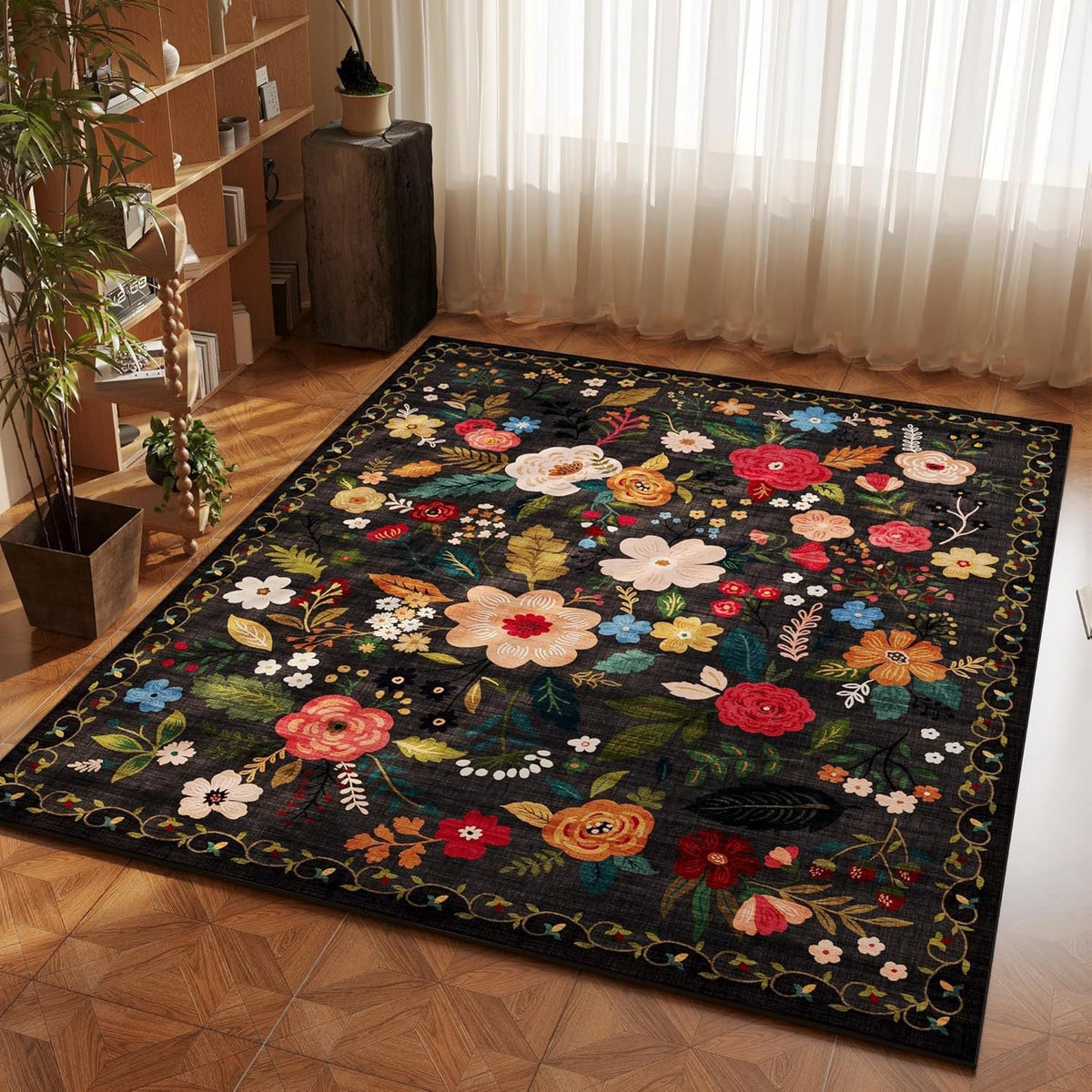 Tappeto decorativo con motivi floreali