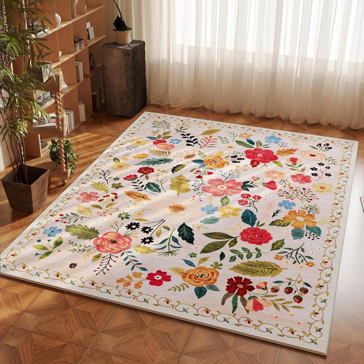 Tappeto decorativo con motivi floreali