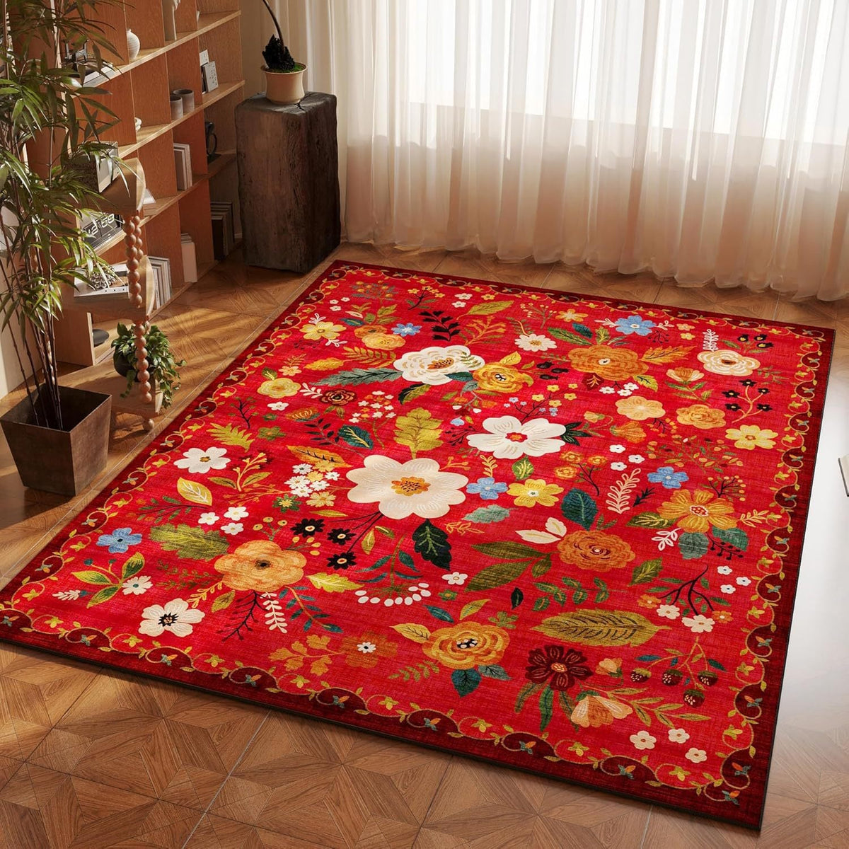 Tappeto decorativo con motivi floreali