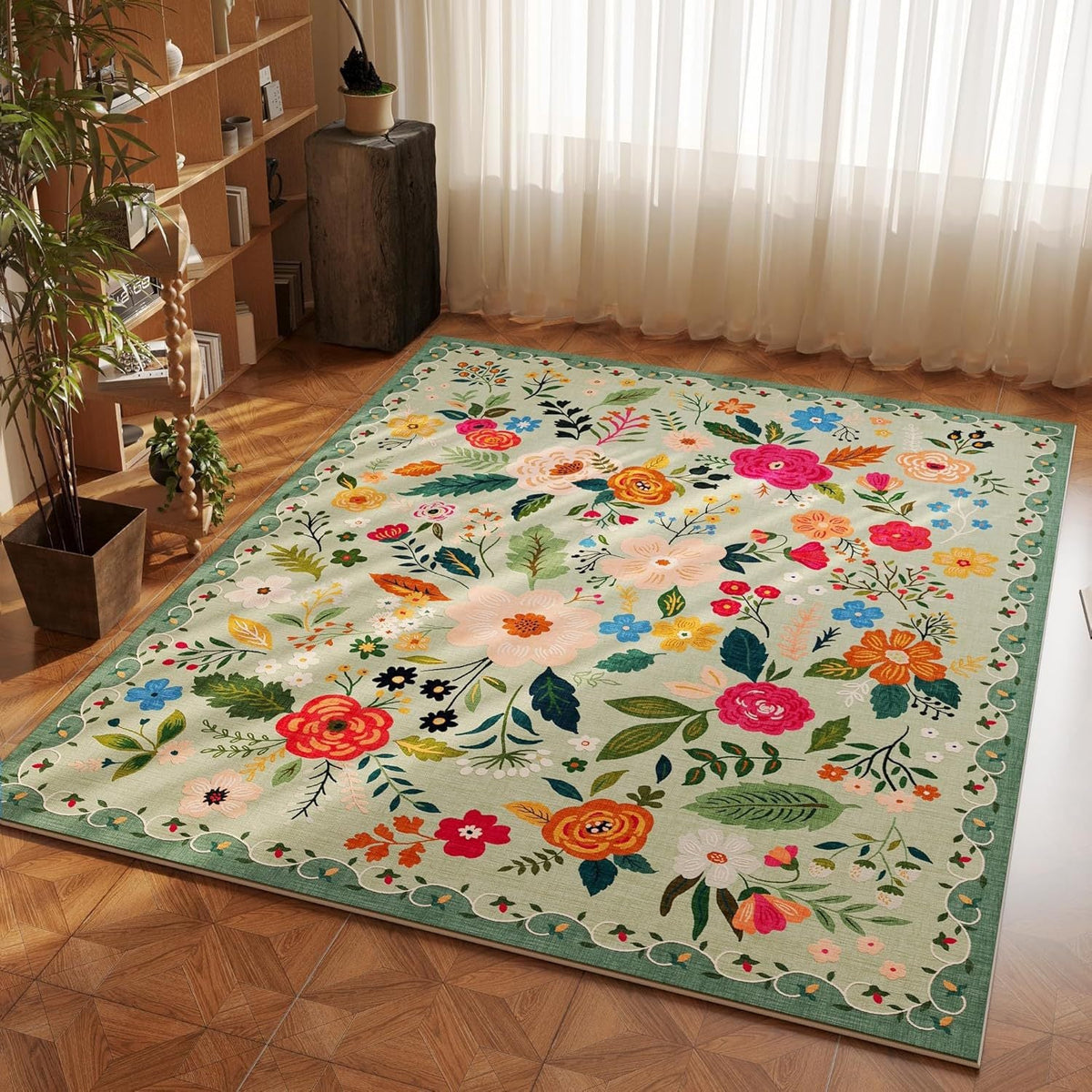 Tappeto decorativo con motivi floreali