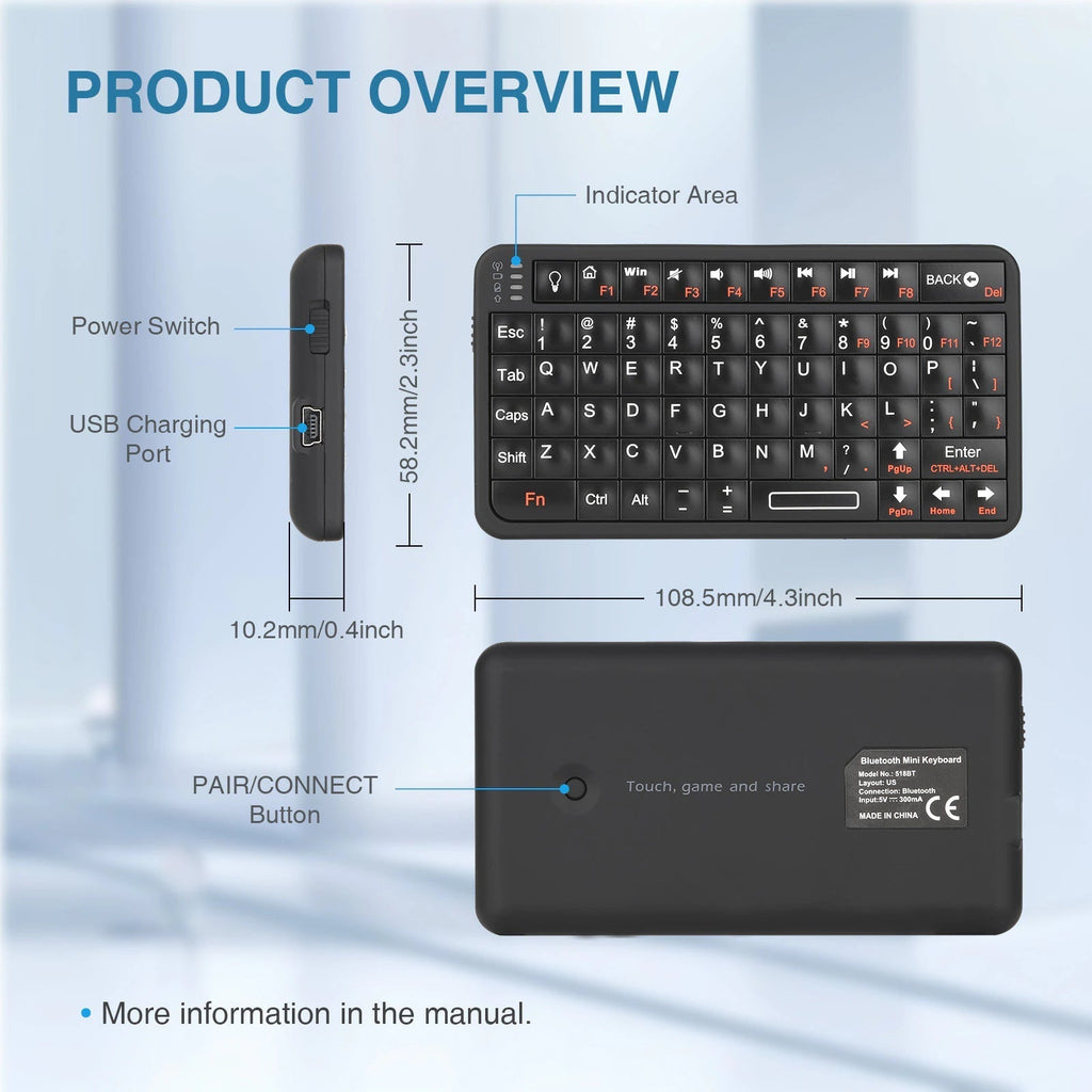 Tastiera wireless 2 in 1 compatta 68 tasti