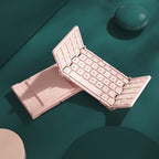 Tastiera wireless pieghevole ricaricabile con custodia in pelle per tablet e laptop Android, Windows e iOS