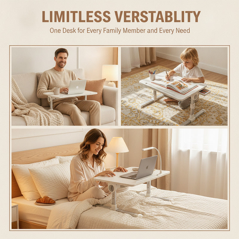 Tavolino da letto regolabile con luce Falivelli