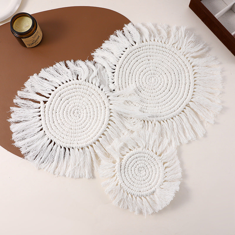 Tavolino decorativo con frange