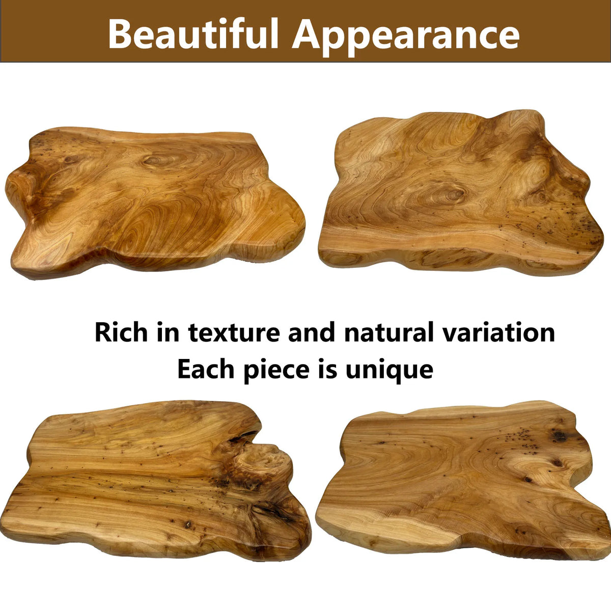 Tavolino in legno con bordo naturale