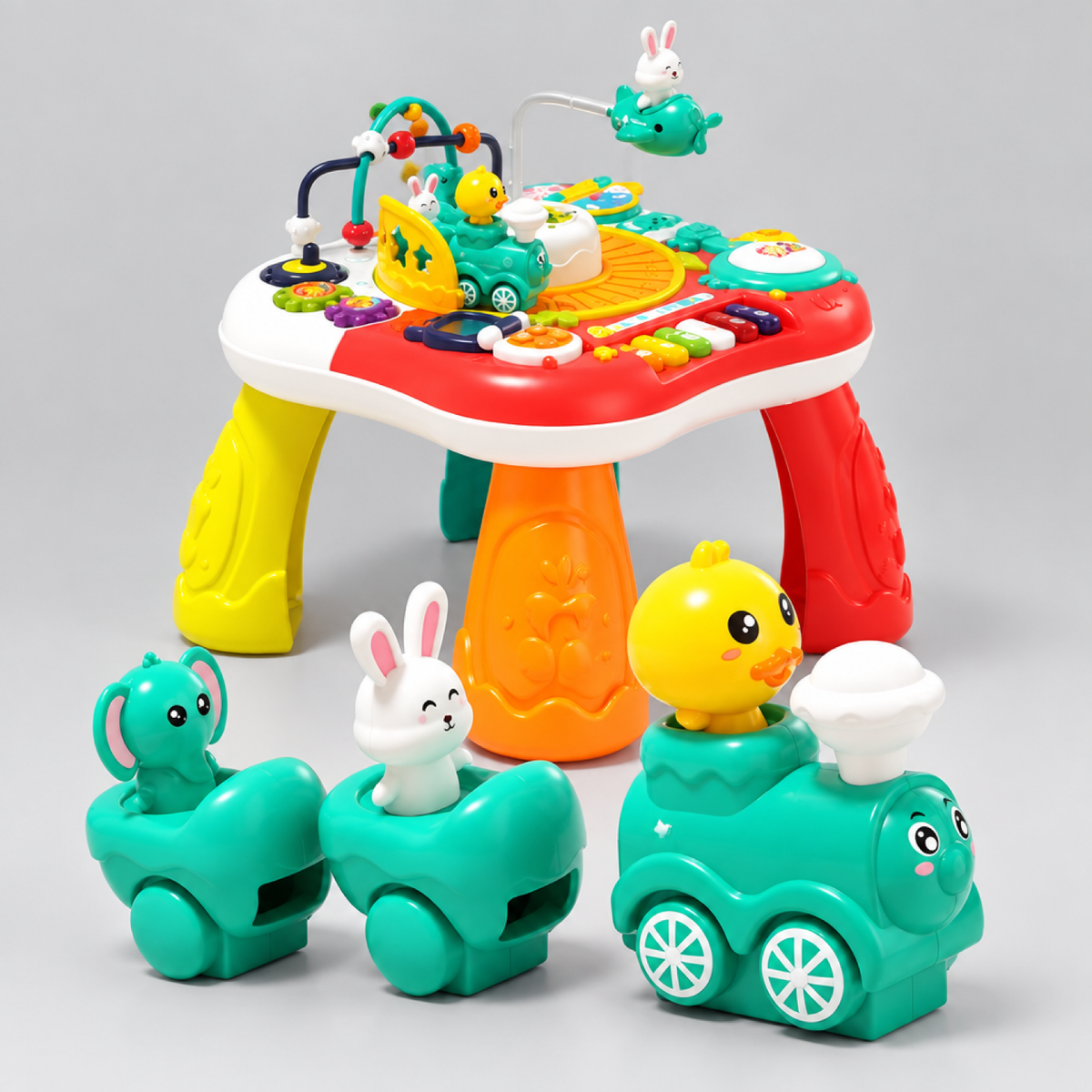 Tavolo Attività Multifunzione per Bambini con Trenino Elettrico