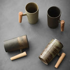 Tazza in ceramica artigianale con manico in legno BREWCRAFT