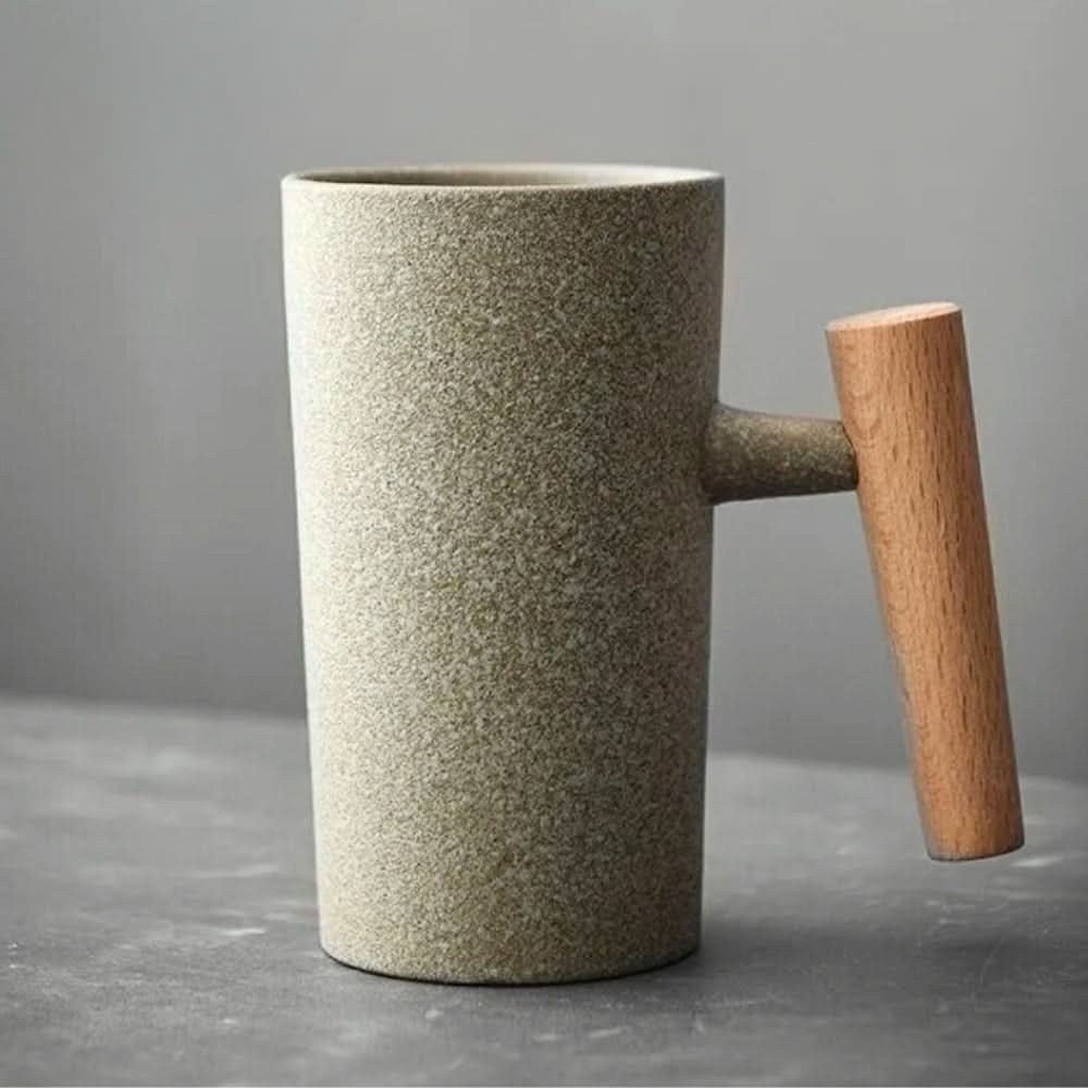 Tazza in ceramica artigianale con manico in legno BREWCRAFT