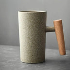 Tazza in ceramica artigianale con manico in legno BREWCRAFT