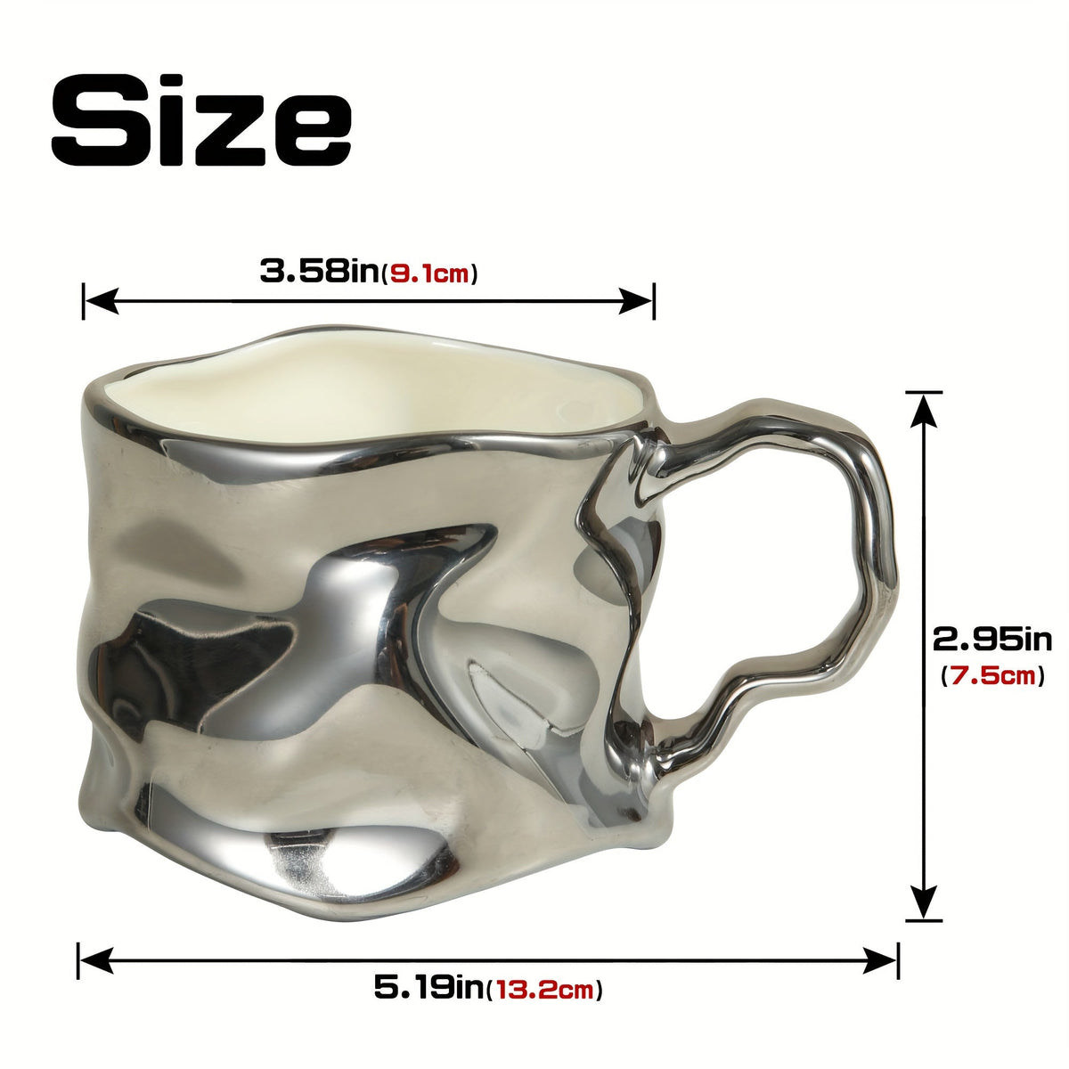 Tazza in ceramica CreArt con design artigianale stropicciato