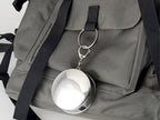 Tazza telescopica pieghevole in acciaio inox con moschettone