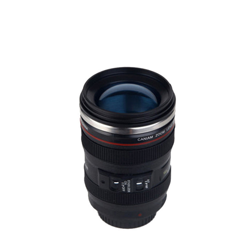 Tazza termica a forma di obiettivo fotografico