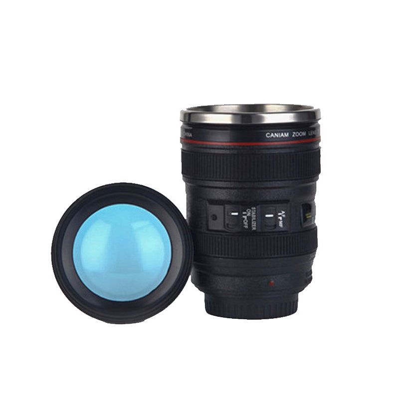 Tazza termica a forma di obiettivo fotografico